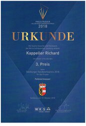 Urkunde Handwerkspreis 2018